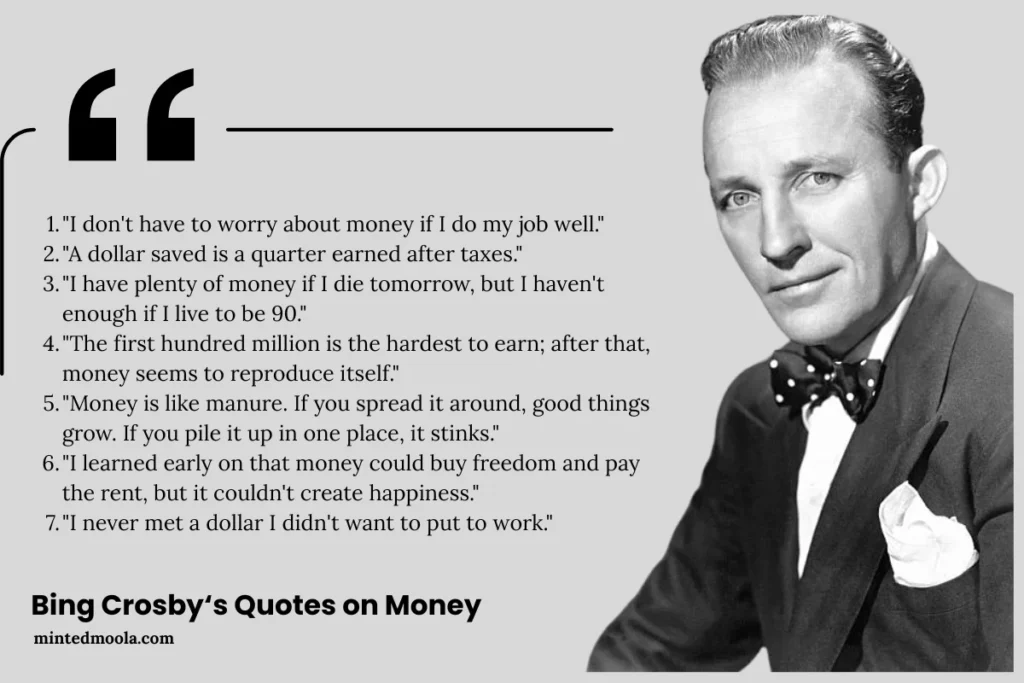 Bing Crosby‘s Quotes on Money